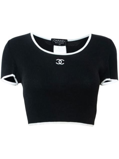 chanel top black|farfetch chanel tops.